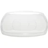 Lot de 6 assiettes carrées plastique transparent à bord arrondi 18,5x18,5 cm