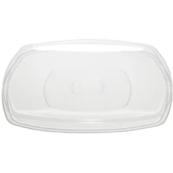 Lot de 6 assiettes carrées plastique transparent à bord arrondi 18,5x18,5 cm