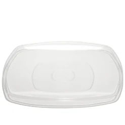 Lot de 6 assiettes carrées plastique transparent à bord arrondi 18,5x18,5 cm