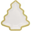 Lot de 10 assiettes carton Sapin blanc avec liseré doré