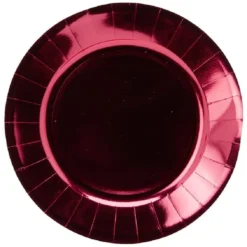 Lot de 10 assiettes dessert en carton rouge brillant Ø18 cm