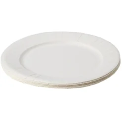 Lot de 20 assiettes en carton blanc Ø27 cm