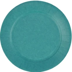 Lot de 10 assiettes en carton bleu canard Ø23 cm