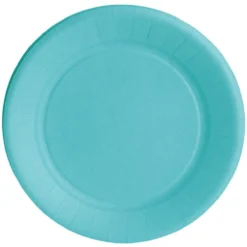 Lot de 10 assiettes en carton bleu caraïbes Ø18 cm