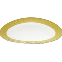 Lot de 10 assiettes en carton Ø23 cm doré