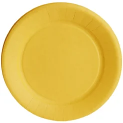 Lot de 10 assiettes en carton jaune Ø23 cm