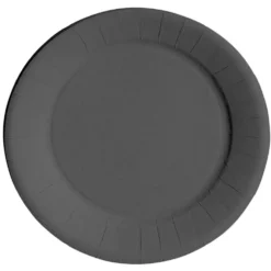 Lot de 10 assiettes en carton noir Ø23 cm