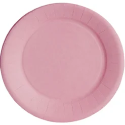 Lot de 10 assiettes en carton rose nude Ø18 cm