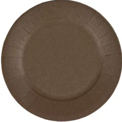 Lot de 10 assiettes en carton taupe Ø23 cm
