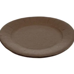 Lot de 10 assiettes en carton taupe Ø18 cm