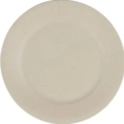 Lot de 10 assiettes en carton uni lin Ø18 cm