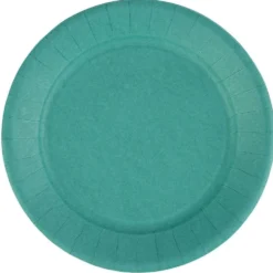 Lot de 10 assiettes en carton vert émeraude Ø23 cm