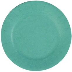 Lot de 10 assiettes en carton vert émeraude Ø18 cm