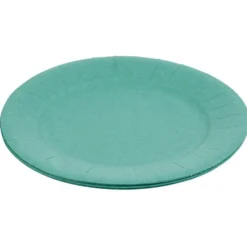 Lot de 10 assiettes en carton vert émeraude Ø18 cm