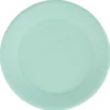 Lot de 10 assiettes en carton vert d'eau Ø23 cm