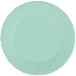 Lot de 10 assiettes en carton vert d'eau Ø18 cm
