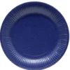 Lot de 10 assiettes jetables en carton bleu
