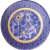 Lot de 10 assiettes jetables en carton bleu motif doré