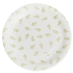 Lot de 8 assiettes motif nature carton Ø23cm