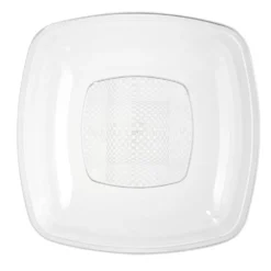 Lot de 6 assiettes plastique transparent Ø18cm