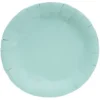 Lot de 10 assiettes plate ronde carton bleu Ø23cm