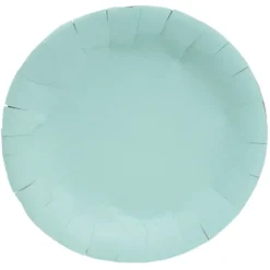 Lot de 10 assiettes plate ronde carton bleu Ø23cm