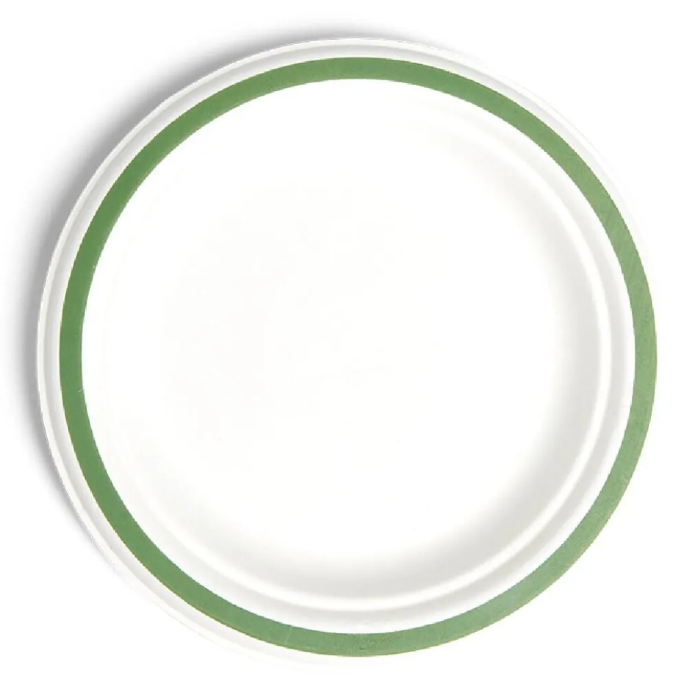 Lot de 20 assiettes plates fibre canne à sucre Ø18cm