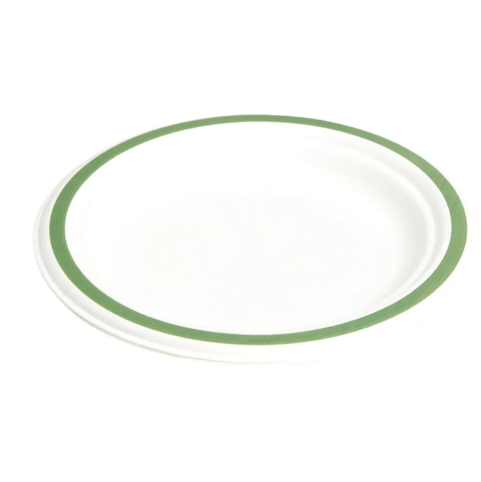 Lot de 20 assiettes plates fibre canne à sucre Ø18cm