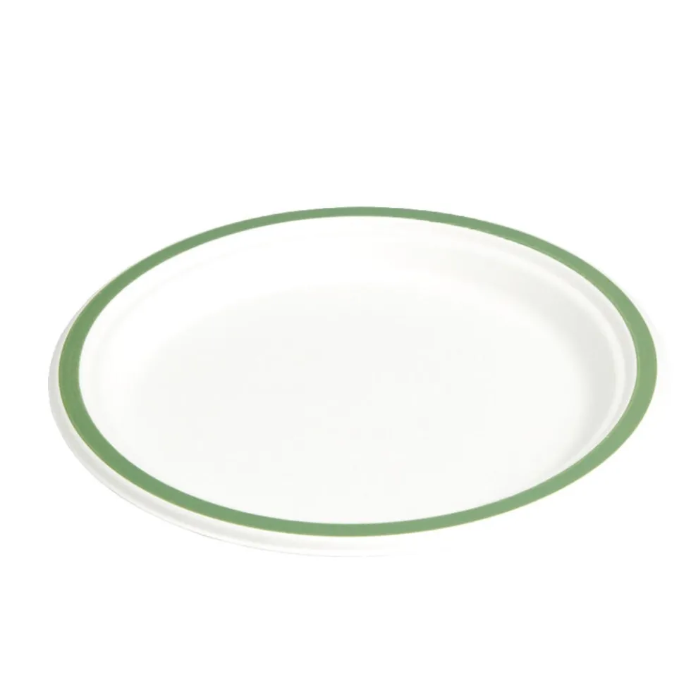 Lot de 20 assiettes plates fibre canne à sucre Ø22,5cm