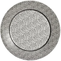 Lot de 10 assiettes plates rondes carton motif géométrique blanc et noir Ø23cm