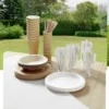 Lot de 50 assiettes plates rondes en carton kraft marron
