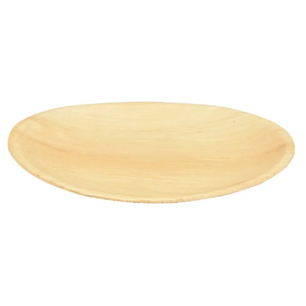 Lot de 6 assiettes rondes en feuille de palmier beige
