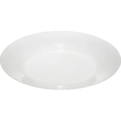 Lot de 4 assiettes rondes plastique blanc translucide Ø24 cm
