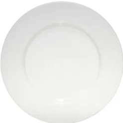 Lot de 4 assiettes rondes plastique blanc translucide Ø24 cm