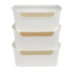 Lot de 3 boîtes de rangement 15L avec couvercle plastique 39x25xH16cm