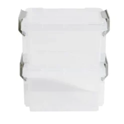 Lot de 8 boîtes de rangement 3 tailles plastique transparent - 2 modèles