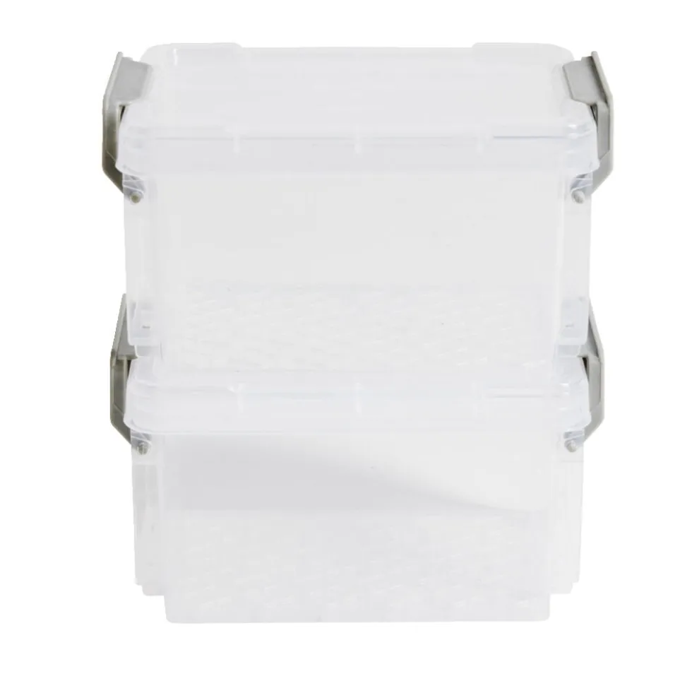 Lot de 8 boîtes de rangement 3 tailles plastique transparent - 2 modèles