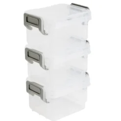 Lot de 8 boîtes de rangement 3 tailles plastique transparent - 2 modèles