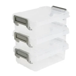 Lot de 8 boîtes de rangement 3 tailles plastique transparent - 2 modèles