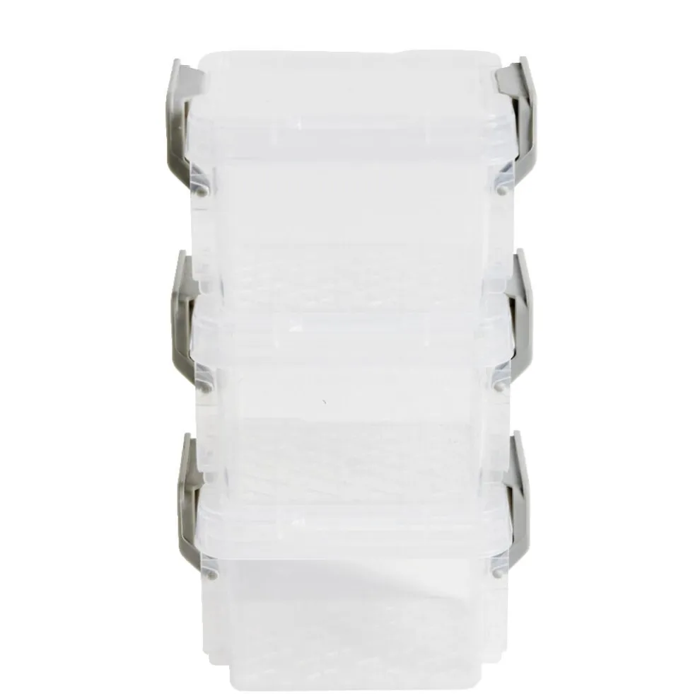 Lot de 8 boîtes de rangement 3 tailles plastique transparent - 2 modèles