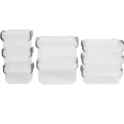 Lot de 8 boîtes de rangement 3 tailles plastique transparent - 2 modèles