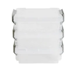 Lot de 8 boîtes de rangement 3 tailles plastique transparent - 2 modèles