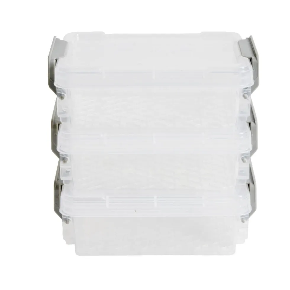 Lot de 8 boîtes de rangement 3 tailles plastique transparent - 2 modèles