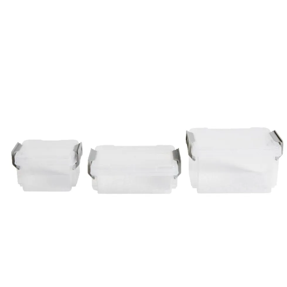 Lot de 8 boîtes de rangement 3 tailles plastique transparent - 2 modèles