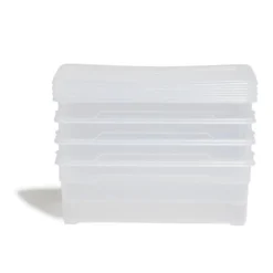 Lot de 4 box 11L plastique transparent