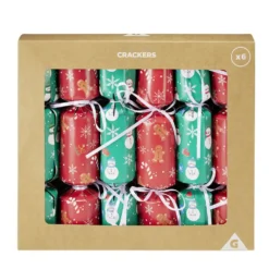 Lot de 6 crackers festif de Noël en papier à remplir