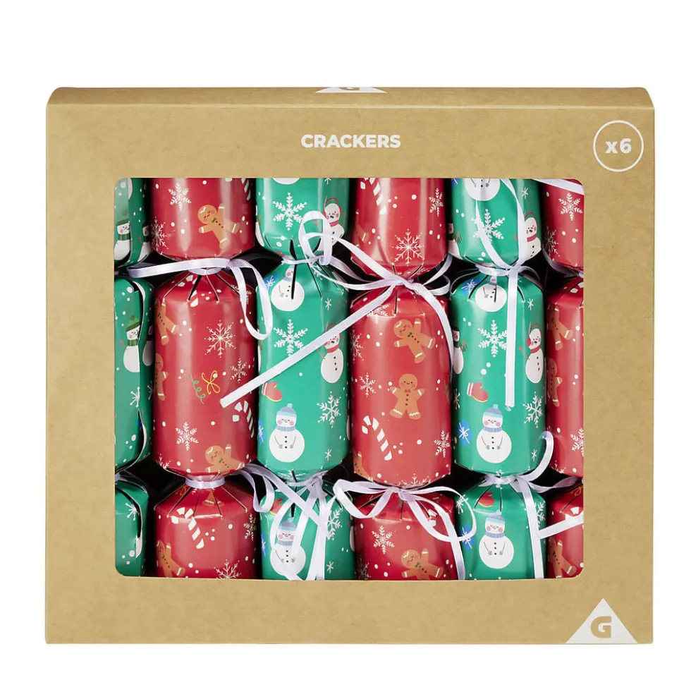 Lot de 6 crackers festif de Noël en papier à remplir