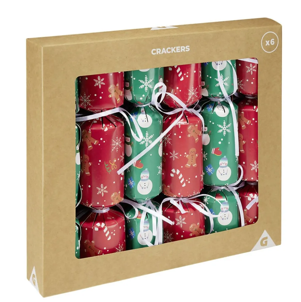 Lot de 6 crackers festif de Noël en papier à remplir