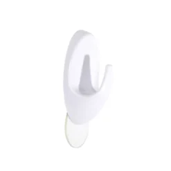 Lot de 12 crochets adhésifs plastique blanc