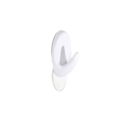 Lot de 12 crochets adhésifs plastique blanc